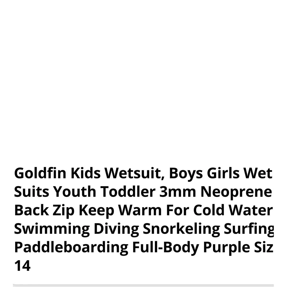Goldfin‎ Wetsuit Kids Size 14 Navy Lavender Excellent 3mm Neoprene Full Body Zip